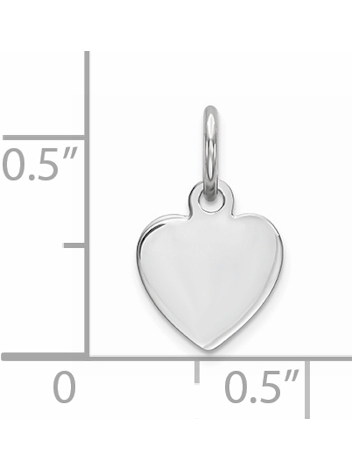 Sterling Silver Engraveable Heart Polished Front//Satin Back Disc Charm