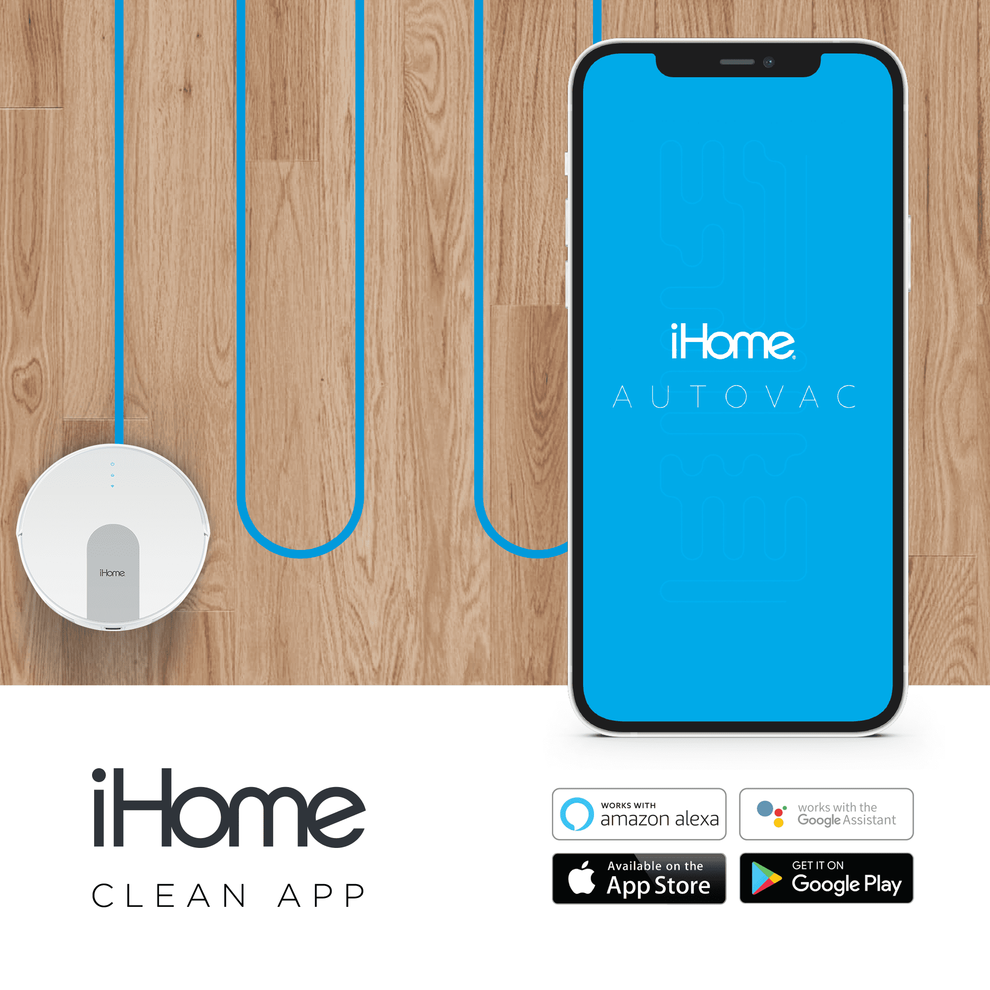 iHome AutoVac Eclipse G All in One Robot Vacuum and Mop, Homemap Navigation, Wi-Fi/App Connectivity