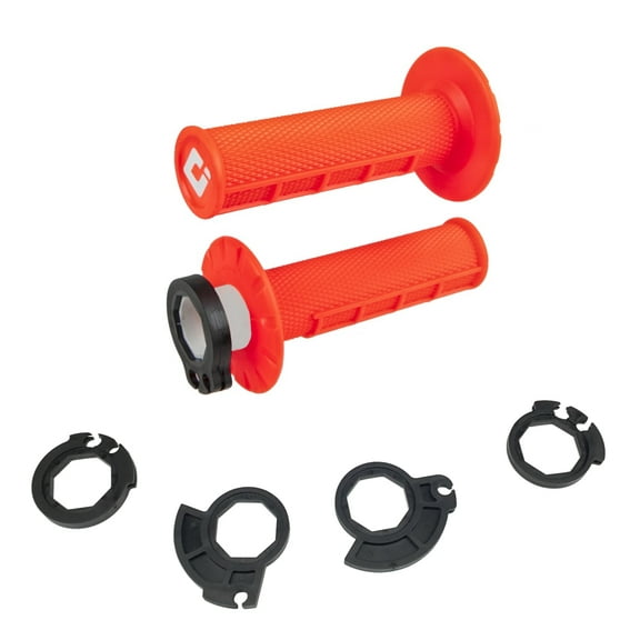 ODI MX V2 Lock-On Grips | Half Waffle | Twist Throttle | Fluo Orange (H36HWO)