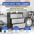 thumbnail image 5 of DKYNDSYN 3-Drawer Rolling Tool Cabinet with 360° Casters, Metal Garage Storage Cart with Handles, 29.5x16.5x34.6 inches, 500 lbs Capacity, Assembly Required, Black/Gray, 5 of 7