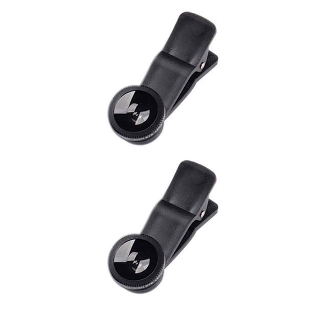 Moyic 3-en-1 lente de la cámara del teléfono universal portátil gran angular 180 grados lentes de ojo de pez Selfie fotografía Negro 2Conjunto
