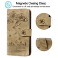 thumbnail image 6 of for iPhone 16 Plus Case, Flower Embossed PU Leather Shockproof Magnetic Flip Cover Card Holders Wallet Purse Phone Case for iPhone 16 Plus, Brown, 6 of 7