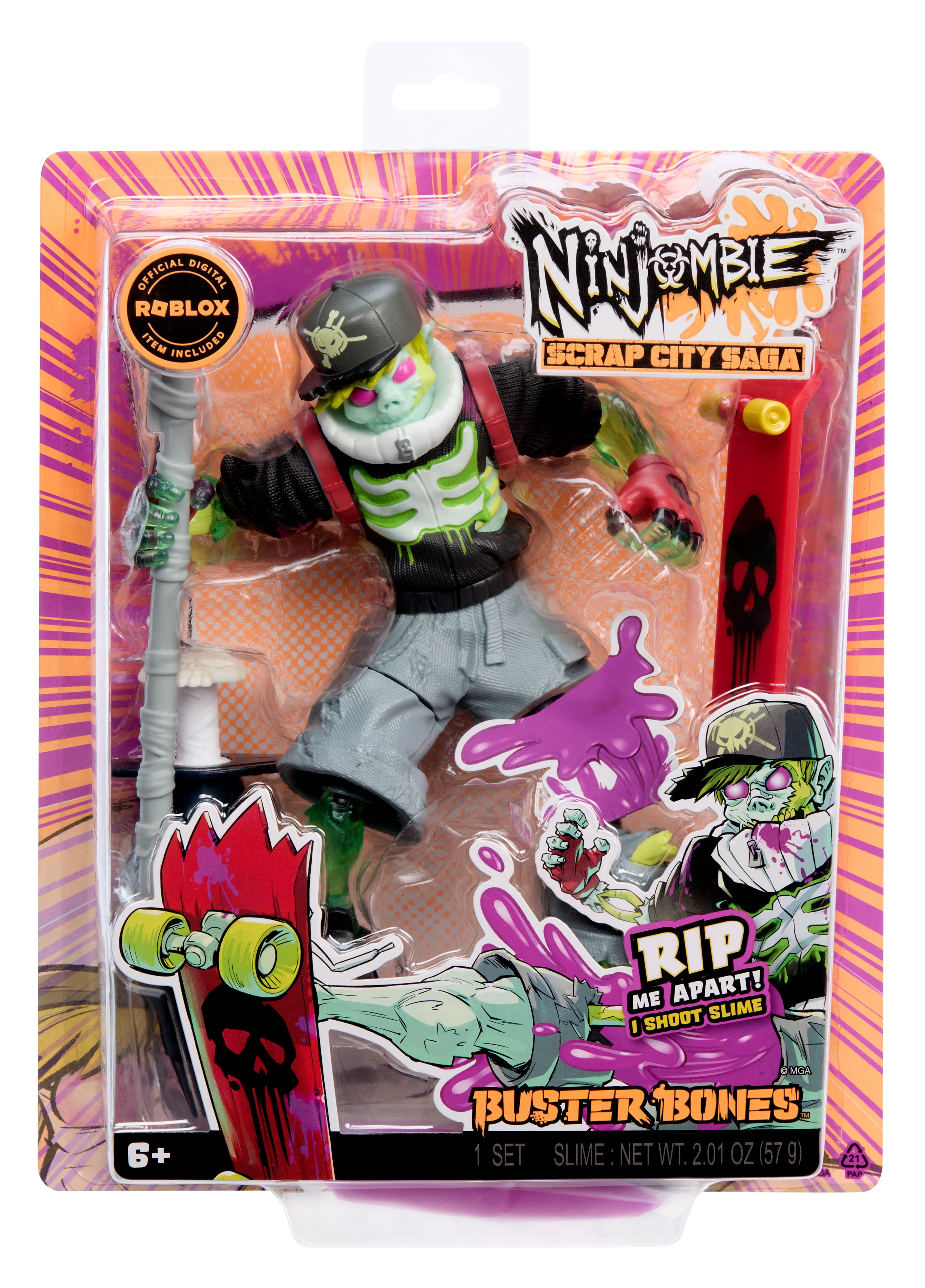 Ninjombie Action Figure - Buster Bones, Ages 6+