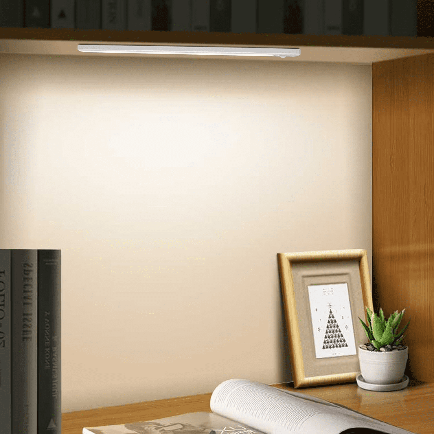 Cedar Hill 300 Lumen Under Cabinet Light, Magnetic Rechargeable Motion Sensor Light for Wireless for Kitchen, Cabinet, Stairs 2pc