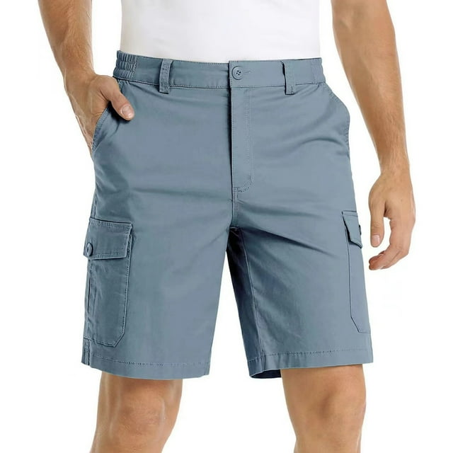 hotojiny Shorts Cargo pour Hommes Grande Taille Coupe Classique à Enfiler Jambe Droite Short Pantalon Décontracté Performance Travail Randonnée Shorts