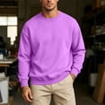 thumbnail image 2 of Enjoytime Crewneck Sweatshirt Mens Casual Long Sleeve Fleece Sweatshirts Fall Winter Lightweight Pullover Tops, 2 of 6