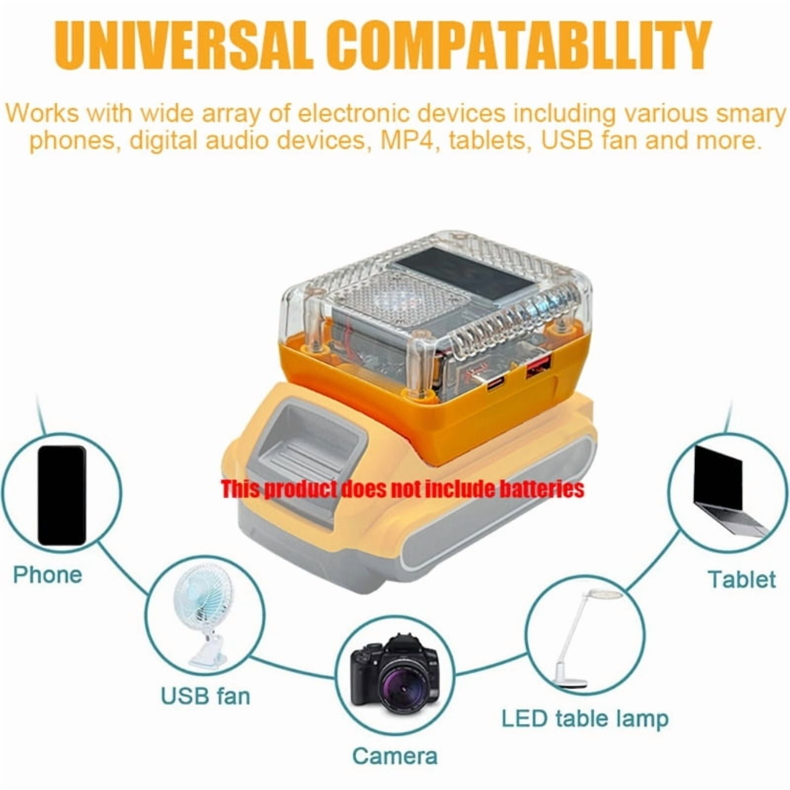 Rapid charging Lithiums Battery Adapter USB C ConnectivitiesFor Lithiums Battery
