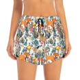 thumbnail image 2 of Gukieu Abstract Plants Mushroom Deer Print Women's Sports Shorts with Drawstring Elastic Waistband for Running, Yoga, Fitness-Large, 2 of 7