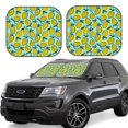 thumbnail image 1 of Bingfone Lemon1 Windshield Sun Shade 2-Piece Foldable Car Front Window Sunshade for Most Sedans SUV Truck-Medium, 1 of 6