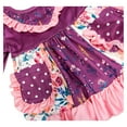 thumbnail image 3 of Dash of Glitter Girls Long Sleeve Pink & Purple Floral Two Piece Bell Pant Set, Sizes 2T-10, 3 of 3