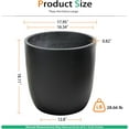 thumbnail image 3 of Concrete Planter Outdoor Indoor, Large Cement Plant Pots for Trees Flowers (Black, 18 inch), 3 of 6