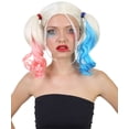 thumbnail image 3 of HPO Adult Women’s Multicolor Game Cosplay Wig – Blue, Pink & White Pigtails, Capless Design, 3 of 8