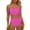 Hot Pink, variant on Womens One-Piece Swimsuits Solid Color Neck Front Lace Up Back High Cut Monokini One Piece Swimsuit Women Swimwears Holiday Wear,Pink,L