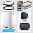 thumbnail image 2 of Ourlova 13 Gallon / 50 Liter Motion Sensor Trash Can, Smart Trash Can with Lid, Rectangular Automatic Garbage Can with Handle, Touchless Trash Bin for Kitchen Office Living Room Bathroom, White, 2 of 6