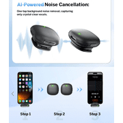 Mini Wireless Lavalier Microphone for iPhone iPad Android PC Tablets, AI Noise Cancelling, Magnetic Mic Podcast Microphone Live Equipment,Mini Lapel Mics for Video Recording, Vlog, TikTok