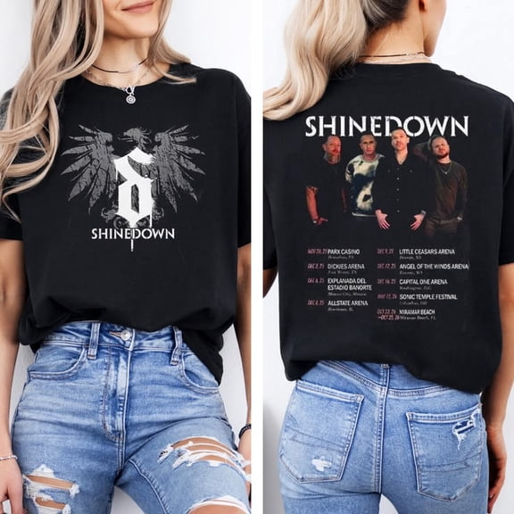 Shinedown tour 2026 Logo White T-shirt Sizes S-5XL