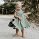 thumbnail image 2 of Vestido De Niña Para Bebé, De Verano, De Algodón Y Lino, Con Volantes, Sin Mangas, Para Niños, Casual, Vestidos De Fiesta En La Playa, 2-7 Años (Gris Verde 4-5T 4_Años), 2 of 7