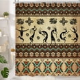 thumbnail image 3 of Western Vintage Shower Curtain, Kokopelli Native Southwestern Shower Curtain Aztec Kokopelli Ethnic Pattern Shower Curtain with 12 Hooks, Waterproof American Bathroom Accessories, 48X70in, 3 of 5