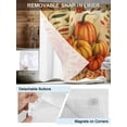 thumbnail image 3 of No Hook Cloth Fabric Shower Curtain with Snap in Liner, Burnt Orange Pumpkins Fall Waterproof Shower Curtains Set with See Through Top Window, Thanksgiving Botanical Pastoral Bath Curtains 36"x72", 3 of 6