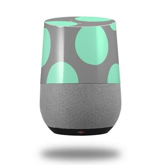 Decal Style Skin Wrap for Google Home Original - Kearas Polka Dots Mint And Gray (GOOGLE HOME NOT INCLUDED) by WraptorSkinz