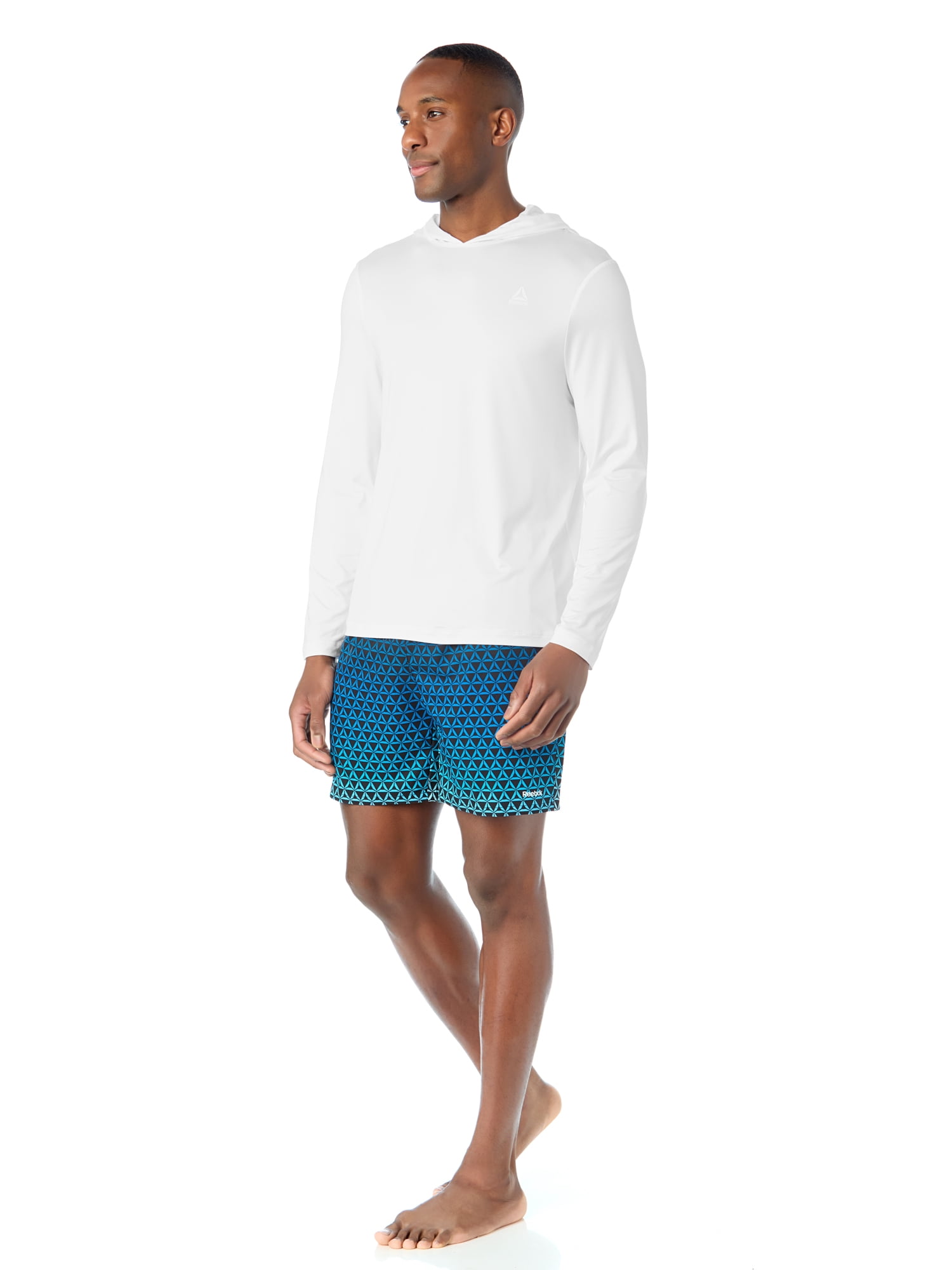 Men's and Big Men's Reebok Long Sleeve Hooded Rashguard, Sizes S-3XL