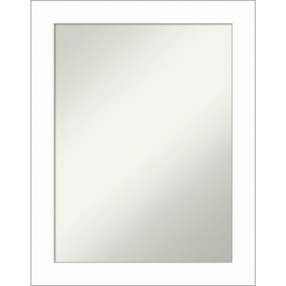 Amanti Art Wedge White Framed Non-Beveled Bathroom Vanity Wall Mirror - 22 x 28 in