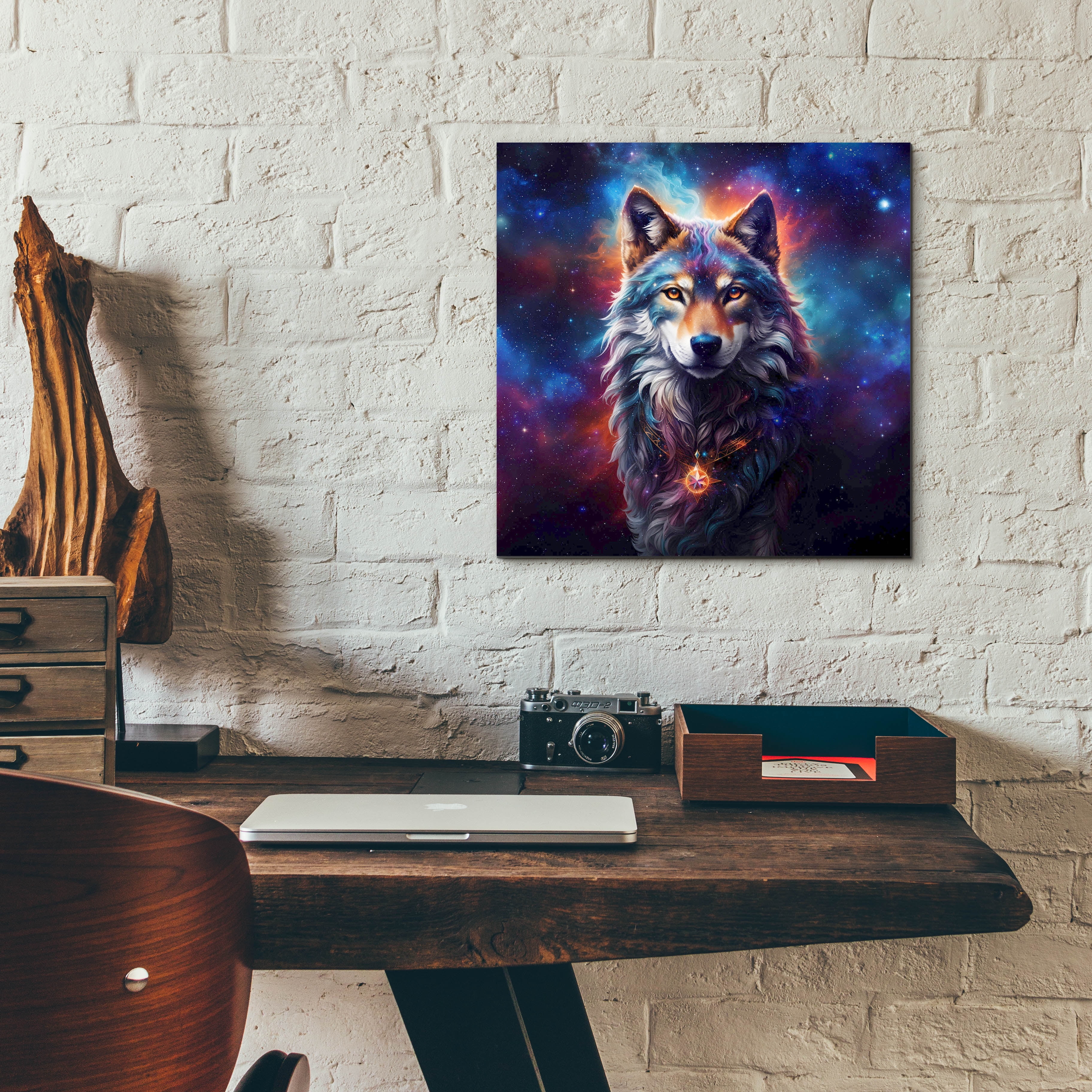 Epic Art 'Astral Spirit Wolf' by Cameron Gray, Acrylic Glass Wall