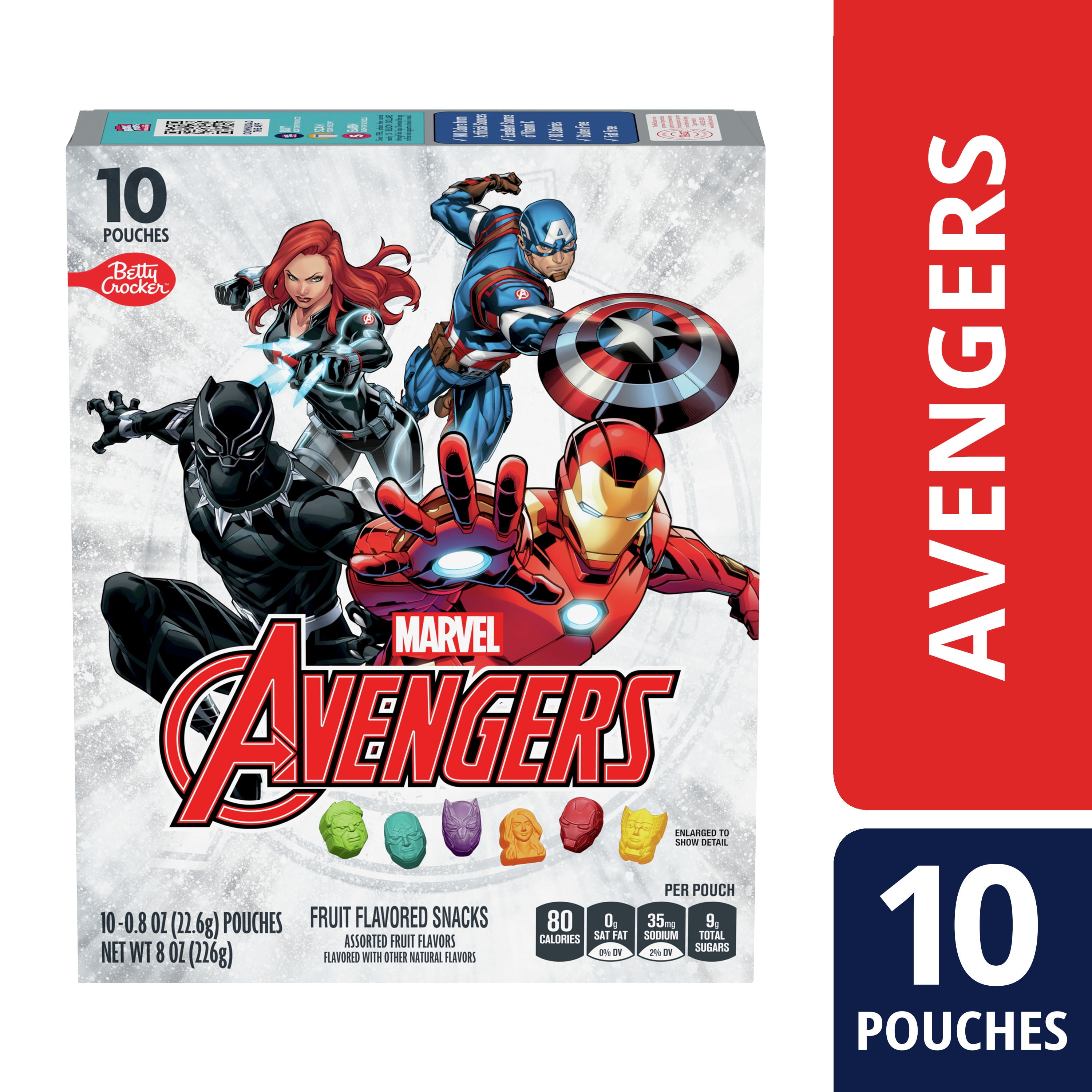 Avengers Fruit Flavored Snacks, Treat Pouches, Gluten Free, 10 ct