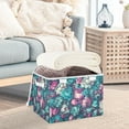 thumbnail image 5 of Vintage Floral Print Large Storage Bins with Linen Collapsible Lid Storage Box 16.7 x 12.6 x 11.8in, 5 of 7