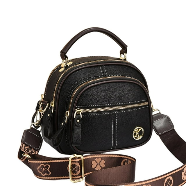 Coefficienta Sac à Bandoulière en Cuir Classique Multifonctionnel avec Sangle Réglable et Larges Compartiments pour Femmes
