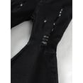 thumbnail image 5 of Kucnuzki 2T Toddler Girl Winter Pants Baby Girl Pants 3T Elastic Tassel Ripped Denim Flared Pants Black, 5 of 5