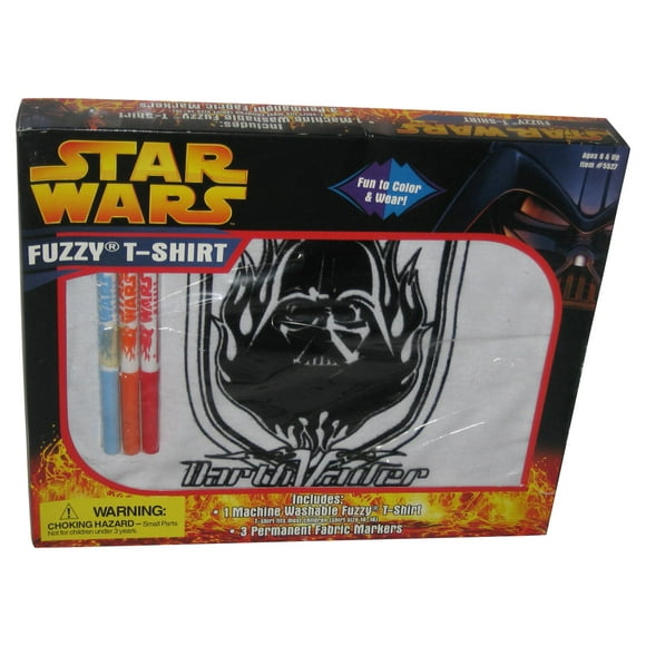 Star Wars Darth Vader Fuzzy T-Shirt (2005) Roseart Marker Kit - (Kids Size 14-16)