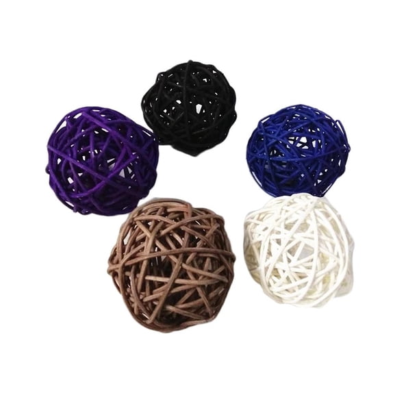 5 bolas de mimbre de colores para el Día de Acción de Gracias, regalo para Navidad. oscuro