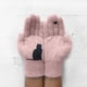 thumbnail image 5 of Guantes de invierno para hombres mujeres adolescentes lindo gato y pájaro impreso térmico tejido, 5 of 5