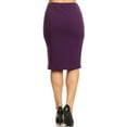 thumbnail image 3 of Moa Collection Women's Plus Size Casual Stretch Pull On Bodycon Pencil Midi Skirt, 3 of 6