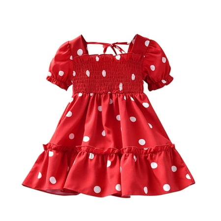 

Little Girl Dress Chiffon Princess Polk Dot Sweet Baby Summer Lace Dot Ruffled Girl s Children Girls Skirt
