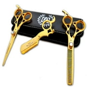 Professional Hair Styling GOLD Shears Cutting Scissors Salon Barber 6" TIJERAS