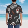 thumbnail image 6 of Bixox Men's Hawaiian Shirts Men's Japanese Sushi Hashi Print Short-Sleeve Shirt-Medium, 6 of 8