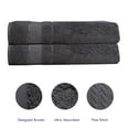 thumbnail image 4 of Dark Gray 2 Pc Bath Sheet, Quick Dry, Extra Absorbent, Melissa Linen Excellence Towel Collection, 4 of 8