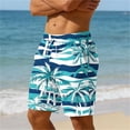 thumbnail image 4 of Men's Beach Shorts Printed Casual Athletic Shorts Elastic Waist Drawstring Side Pockets Quick Dry Lightweight Swim Trunks for Summer Vacation Beige XL, 4 of 6
