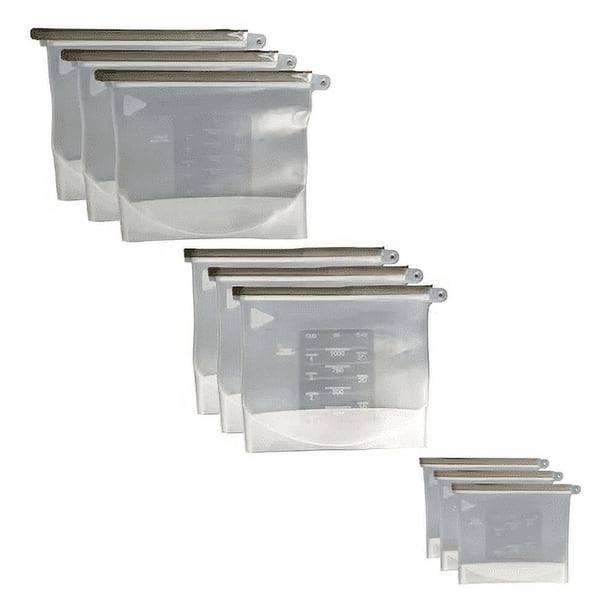 Bolsa de silicona para alimentos VBG 9 unidades 3pz 500ml 3pz 1000ml 3pz 1500ml