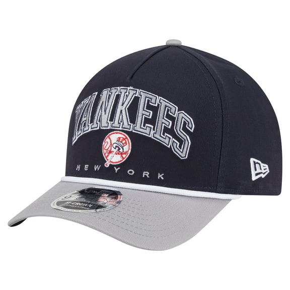 Men's New Era Navy/Gray New York Yankees Arch 9FORTY A-Frame M-Crown Adjustable Hat