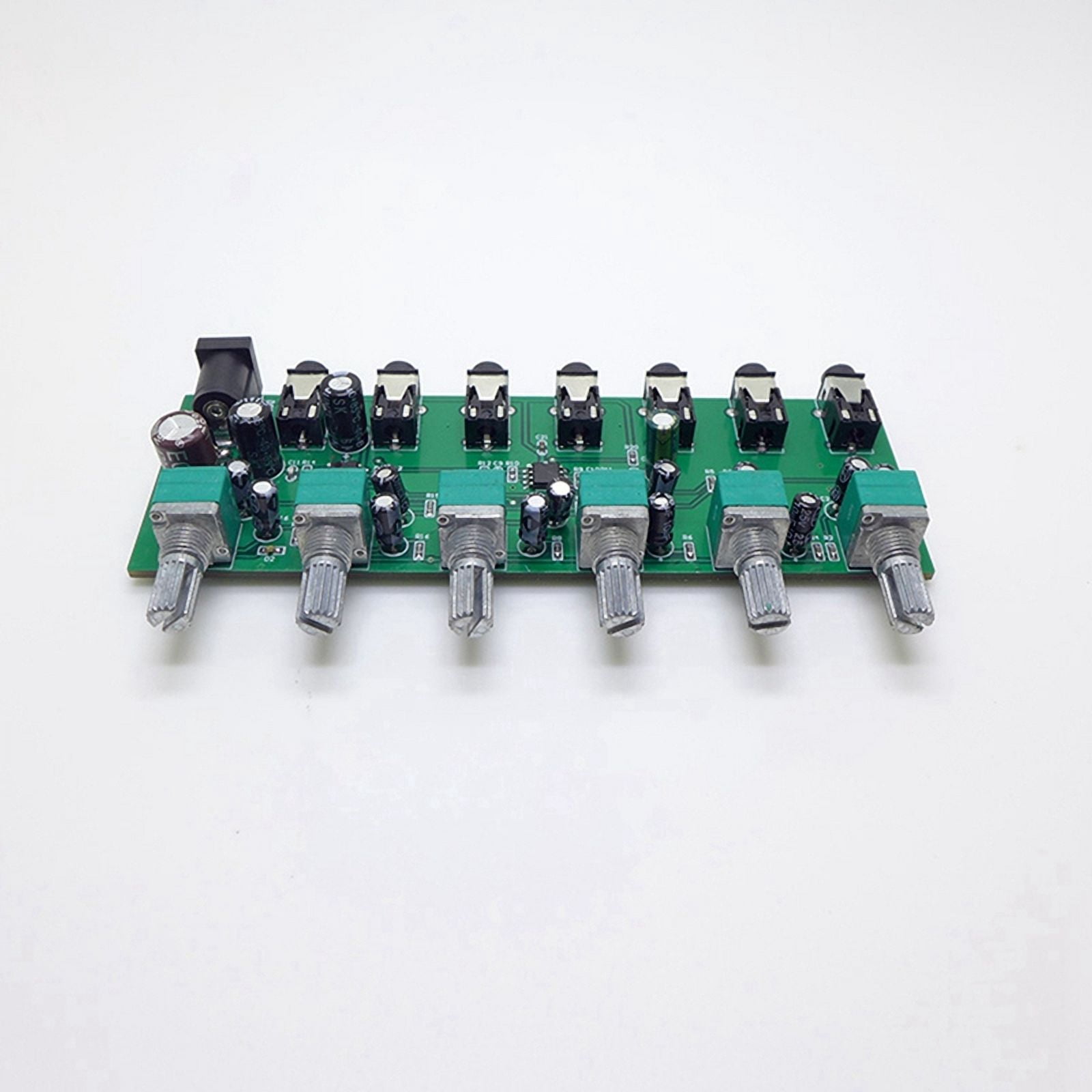 2X 6 Ways Stereo Mixer Audio Distributor Mixing Board with  Volume Control DC5-24V 1PC 6 Inputs 1 Output