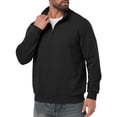 thumbnail image 5 of JWD Mens Quarter Zip Pullover Mock Neck Long Sleeve Casual Sweatshirt Lightweight Knit Top Black M, 5 of 8