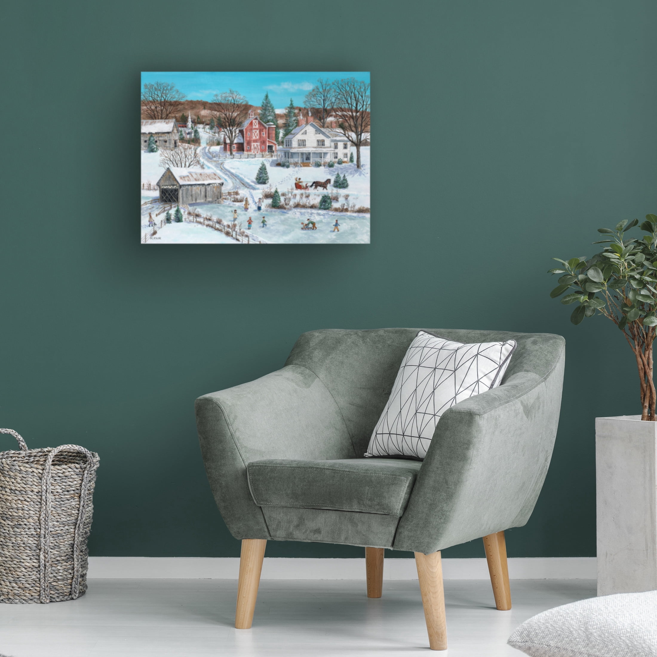 Canvas Wall Art - Bob Fair 'Frozen River' Wall Art for Living Room, Bedroom, or Office Décor by Trademark Fine Art - 32 x 24 Inches