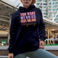 thumbnail image 2 of You Make My Knees Feel Weak Hashtag Leg Day, Gym or Work Out Quote Merch Gift, Navy Blue Hooded Sweatshirt or Hoodie, Medium, 2 of 5