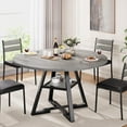 thumbnail image 4 of Cocosity 47 inch Wood Kitchen Table for 4, Round Dining Table with Storage Shelf for Home Dining Room Living Room Grey, 4 of 9