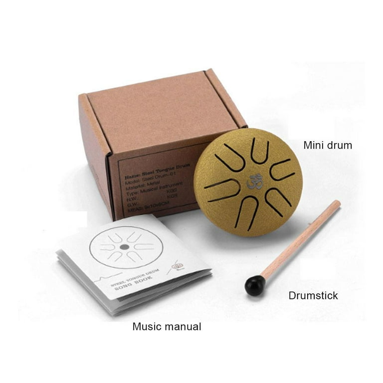 6 Inch Steel Tongue Drum Handpan Drum Moontie Metal Hand Drum Kit  Percussion Steel Drum Instrument with Mallets Mallet Bracket Tonic Sticker  and Music