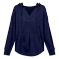 thumbnail image 4 of Kingdiese Womens Stylish Long Sleeve Solid Color Hoodie For Women - Casual Sweatshirt With Front Pocket And Comfortable Fit Zip Front Sweatshirts Women, Size L, 4 of 4
