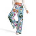 thumbnail image 2 of Women's Fashion Casual Loose Printed Wide-Leg Sports Pants with Christmas Print, Comfortable Home and Outdoor Wear, Elastic Waist with Drawstring for Easy Fit, Beige, XL, 2 of 7